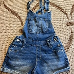 Wallflower Denim Shortalls Overalls - Dark Blue